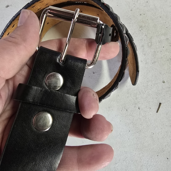 Vintage Black splatter Tile Belt - Picture 3 of 6